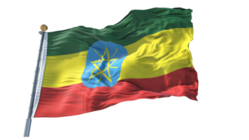 Ethiopia waving flag PNG