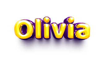 nombre de niña para cumpleaños celebración globo aire brillante colgante inglés olivia png