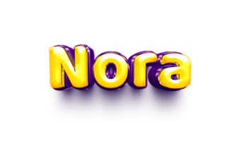 mädchenname zum geburtstag feier ballon luft glänzend hängend englisch nora png