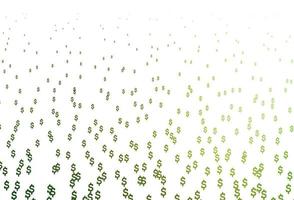 Light Green vector background with Dollar.
