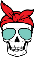Skull with Aviator Sunglasses png