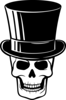 Skull with Top Hat png
