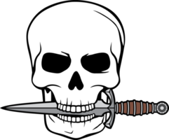 cráneo y cuchillo png
