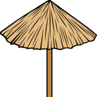 sombrilla de paja - sombrilla de madera png