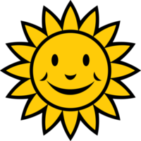 visage de soleil souriant ou heureux png