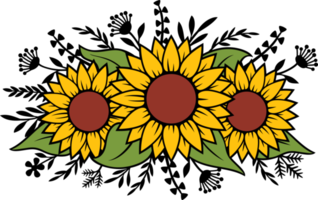 florale sonnenblumen und pflanzen png