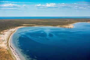 blue ocean aerial view in shark bay Australia photo