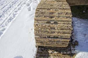 caterpillar track on ice photo