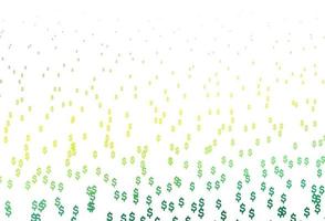 Light Green, Yellow vector template with Dollar.