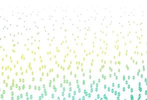 Light Green, Yellow vector template with Dollar.