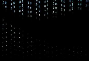 Dark BLUE vector texture with financial symbols.