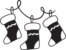 illustration de chaussettes de noël dessinées à la main png