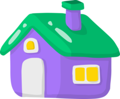 Hand Drawn cute christmas house illustration png