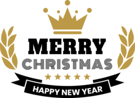 joyeux noël et bonne année lettrage et illustration de citation png