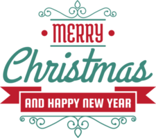 Merry Christmas and happy new year lettering and quote illustration png