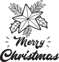 Merry Christmas lettering and quote illustration png