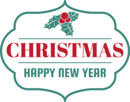 Merry Christmas and happy new year lettering and quote illustration png