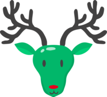 Hand Drawn cute happy reindeer face illustration png