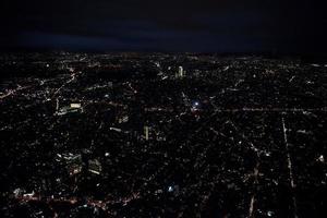 mexico city aerial night view panorama of heavy traffic photo