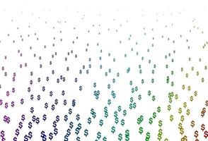 Dark Multicolor, Rainbow vector background with Dollar.