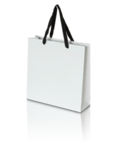 white paper bag isolated with reflect floor for mockup png