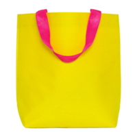 yellow shopping bag isolated with clipping path for mockup png