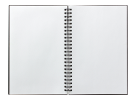 open spiral notebook isolated with clipping path for mockup