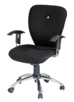 chaise de bureau noire isolée avec un tracé de détourage png