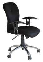 chaise de bureau noire isolée avec un tracé de détourage png