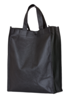 black reusable shopping bag isolated with clipping path for mockup png