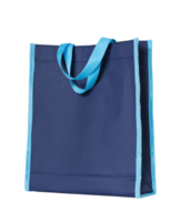 sac à provisions bleu isolé avec chemin de détourage pour maquette png