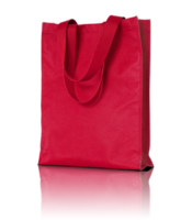 rosso shopping tessuto Borsa isolato con riflettere pavimento per modello png