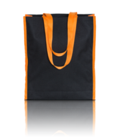 bolsa de tela de compras negra aislada con piso reflectante para maqueta png