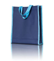 blue shopping bag isolated with reflect floor for mockup png