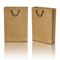 bolsa de papel marrón aislada con suelo reflectante para maqueta png