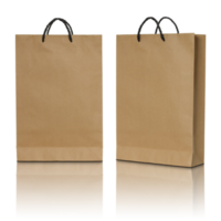 brown paper bag isolated with reflect floor for mockup png