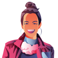 People smile Woman happy PNG Flat Design