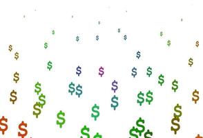 Light Multicolor, Rainbow vector background with Dollar.