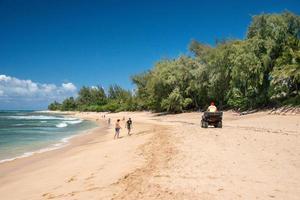 HONOLULU, USA - AUGUST, 14 2014 - People having fun at hawaii beach photo