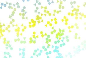 Light Green, Yellow vector backdrop with lines, circles, rhombus.