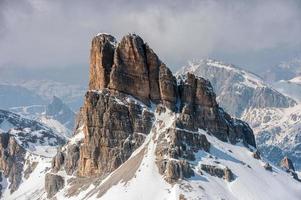 Dolomites huge panorama view in winter time photo