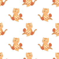 cat cartoon in Halloween seamless pattern png