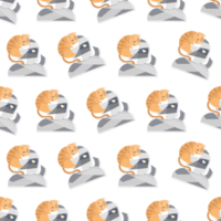 cat cartoon in Halloween seamless pattern png