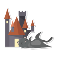 desenho de gato no halloween png