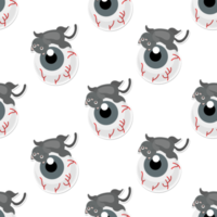 cat cartoon in Halloween seamless pattern png