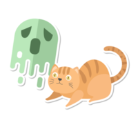 caricatura de gato en halloween png