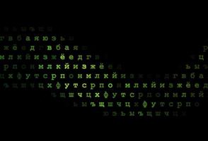 Dark green vector layout with latin alphabet.