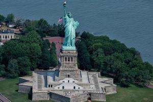 statue of liberty aerial view photo