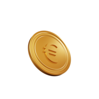moneta simbolo Euro 3d illustrazione png