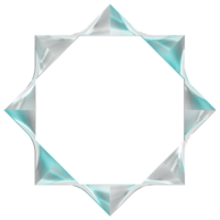 forme holographique avec effet métal . ensemble d'étoiles ethniques, cadre, grille, cercle, rendu 3d circulaire et réaliste. la collection de formes abstraites est un mélange tendance de formes géométriques png